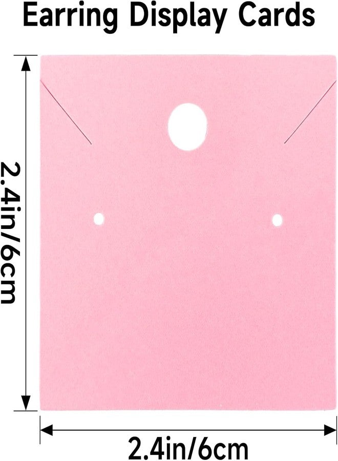 Festiko® 100 Pcs Pink Earring Display Cards (2.4 Inch) | Square Kraft Jewellery Holder Cards for Earrings & Necklaces | Jewellery Display for Handmade, Small Business, Craft Fair & Retail Use (Pink) - Image 2